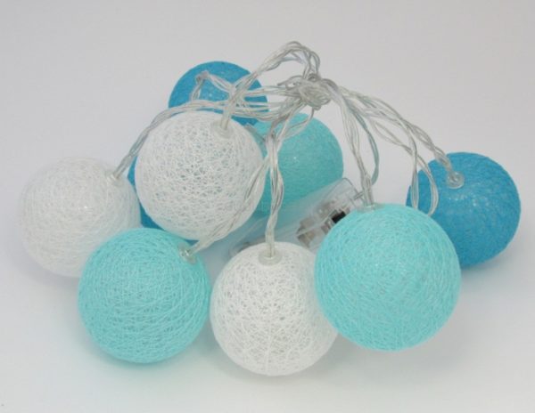 Cotton Balls  / White - Blue